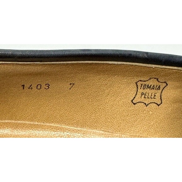 Bruno Magli Navy Blue Leather Penny Loafers